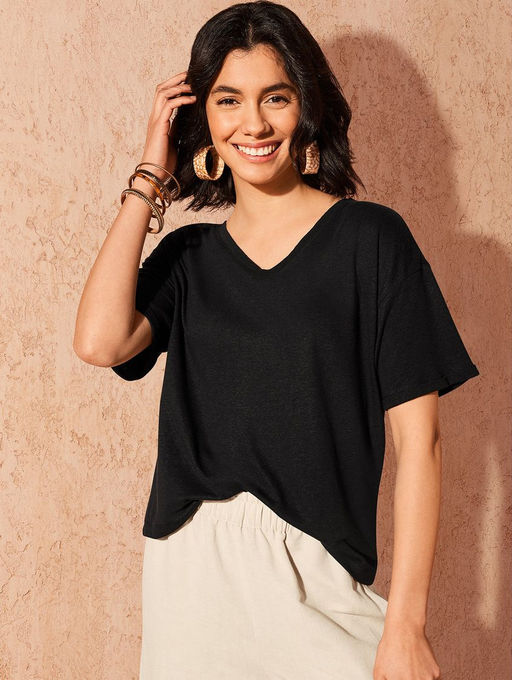 Женская льняная футболка ESMARA  фото 4