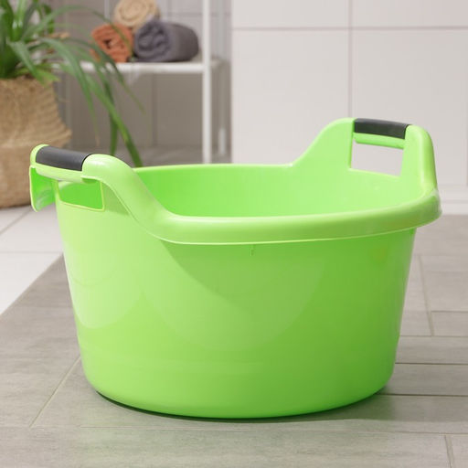 Таз хозяйственный круглый, 30 л, d=49.5 см, h=30.5 см, пластик, МИКС