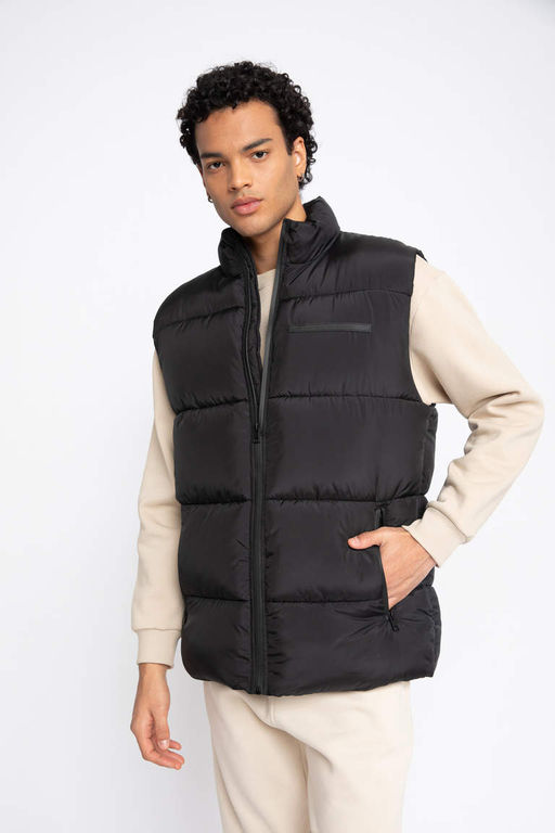 Надувной жилет Slim Fit с высоким воротником Надувной жилет - Defacto фото 4