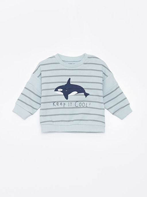 Bisiklet Yaka Uzun Kollu Bask?l? Erkek Bebek Sweatshirt ve Tayt 2li Tak?m - Waikiki фото 2