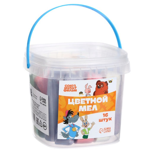 Мелки цветные, 16 штук, 8 цветов, Союзмультфильм