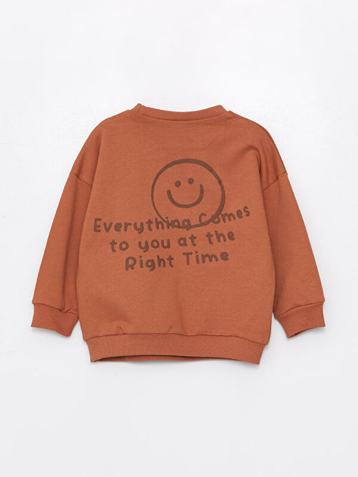 Bisiklet Yaka Bask?l? Erkek Bebek Sweatshirt - Waikiki фото 2