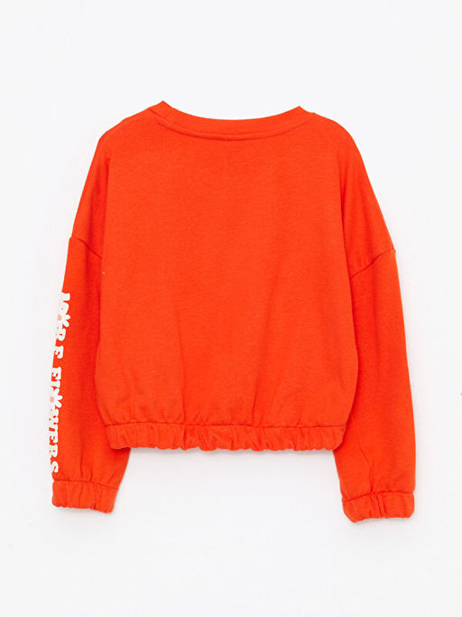 Bisiklet Yaka Bask?l? Uzun Kollu K?z ?ocuk Sweatshirt - Waikiki фото 2