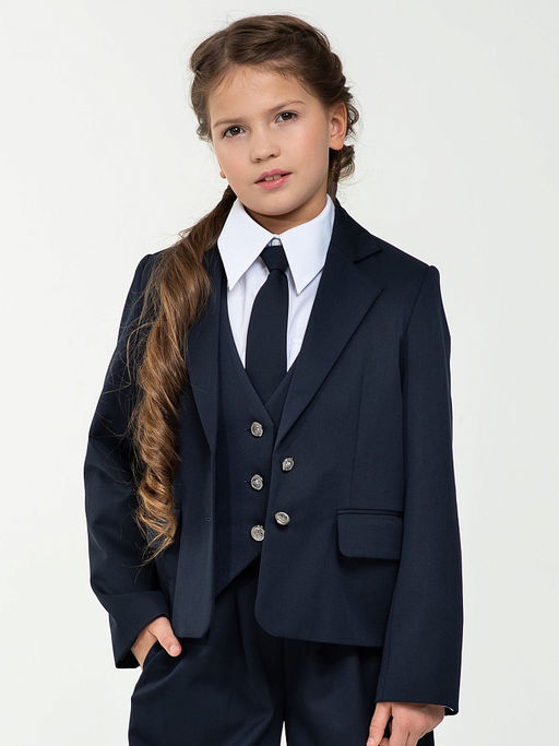 Серый школьный жилет для девочки Mooriposh, модель 1120 фото 14