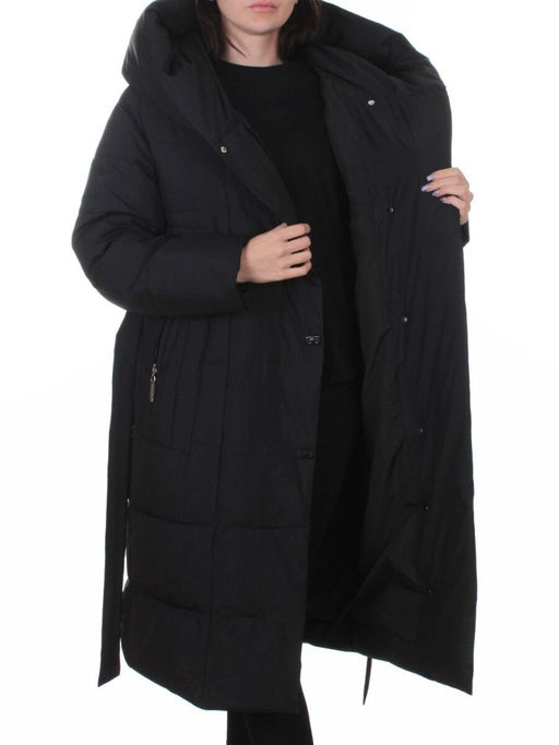 A625 BLACK Пальто зимнее женское (200 гр. био-пух)