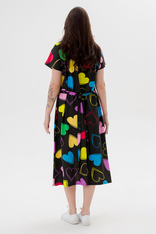 Платье женское из кулирки Миранда солнечное сердце макси - Амадэль фото 7