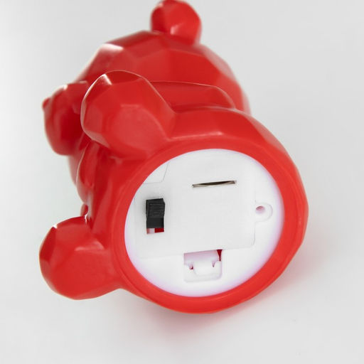 Фигурка светящаяся RISALUX «Медвежонок с сердцем», LED-ночник, 2 Вт, LR44, красный, 4×5×7 см