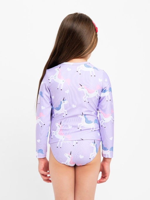 Купальник для девочки раздельный KAFTAN «Единороги», лиловый, рост 122-128 см