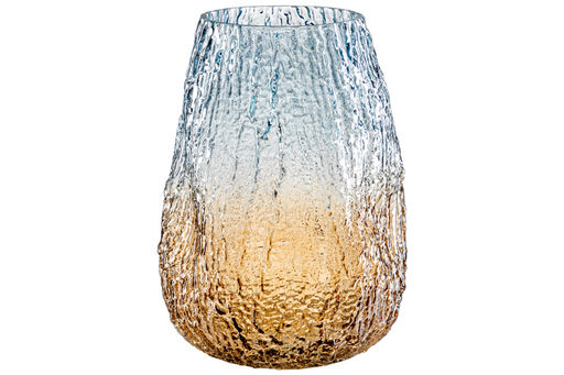 Ваза 17,5*17,5*25 см 4 л, бежево-голубой, стекло