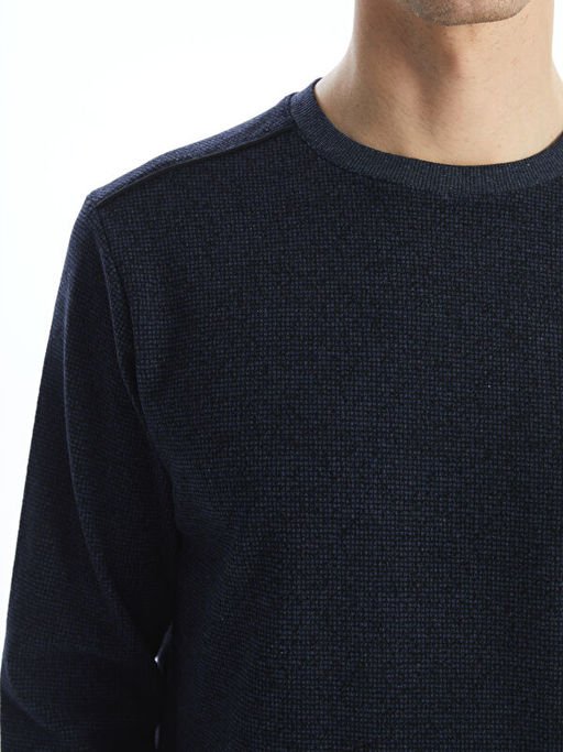 Bisiklet Yaka Uzun Kollu Erkek Sweatshirt