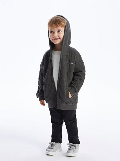 Kap??onlu Uzun Kollu Erkek Bebek Fermuarl? Sweatshirt - Waikiki фото 2