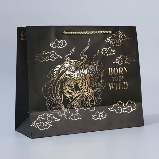 Пакет крафтовый с пластиковым окном Burn to be wild, 31 х 26 х 11 см - Дарите счастье фото 8
