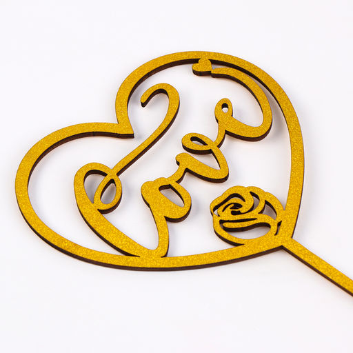 Топпер деревянный Сердце с блестками, цвет розовый - Страна карнавалия фото 10