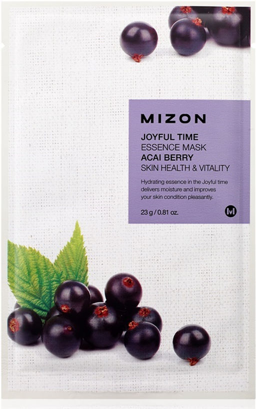 1шт MIZON Joyful Time Essence Mask Acai Berry Тканевая маска для лица с экстрактом ягод асаи 23г