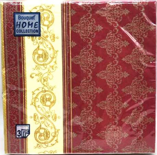 Ф4302 Салфетки Art Bouquet 33*33, 3сл, 20л."Золотой узор"/12