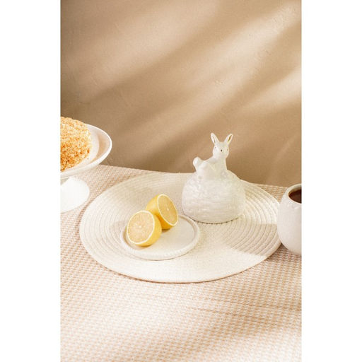 Лимонница SL Home Пасхальные кролики, 14?14.5 см, доломит, белая