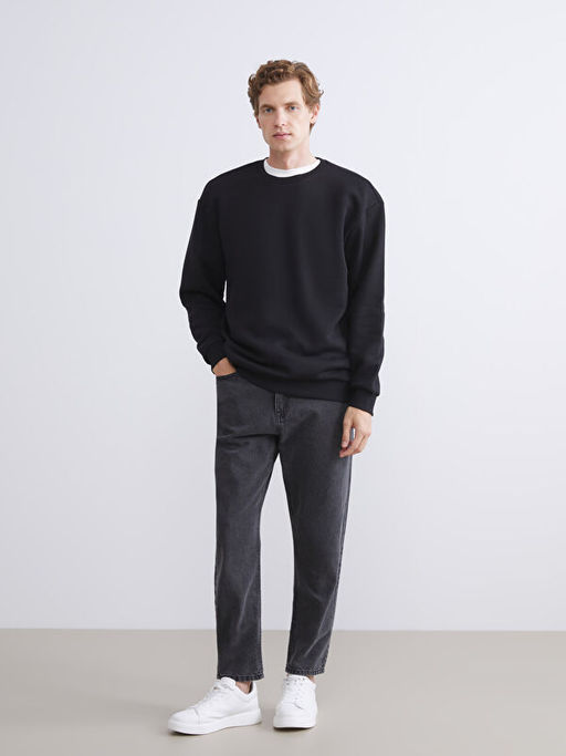 Bisiklet Yaka Erkek Sweatshirt