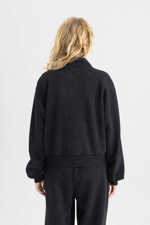 Толстовка на молнии из плотной моющейся ткани с эффектом потертости Cool - Defacto фото 7