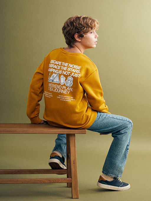 Bisiklet Yaka Erkek ?ocuk Sweatshirt