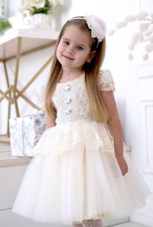 платье для девочки Л 18-15 Эмилия белый горох - Etoelf фото 4