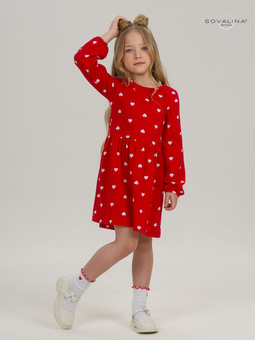 Платье Моана белые сердца на красном - Sovalina фото 8