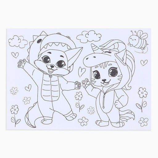 Цена за 10 шт. Наклейки детские бумажные «Весёлые ребята», c раскраской на обороте, 11×15.5 см