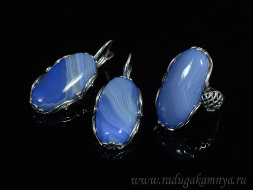 Кольцо Серьги с агатом тонированным, цв.лаванда размер 20