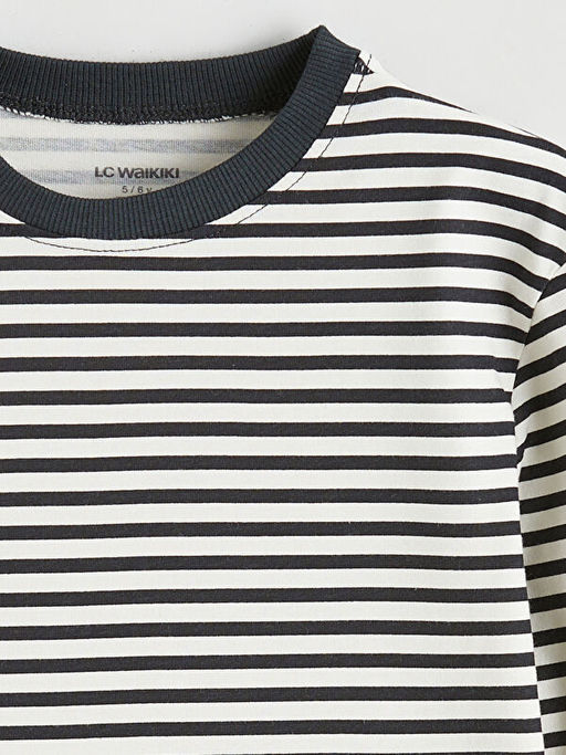 Bisiklet Yaka ?izgili Erkek ?ocuk Ti??rt