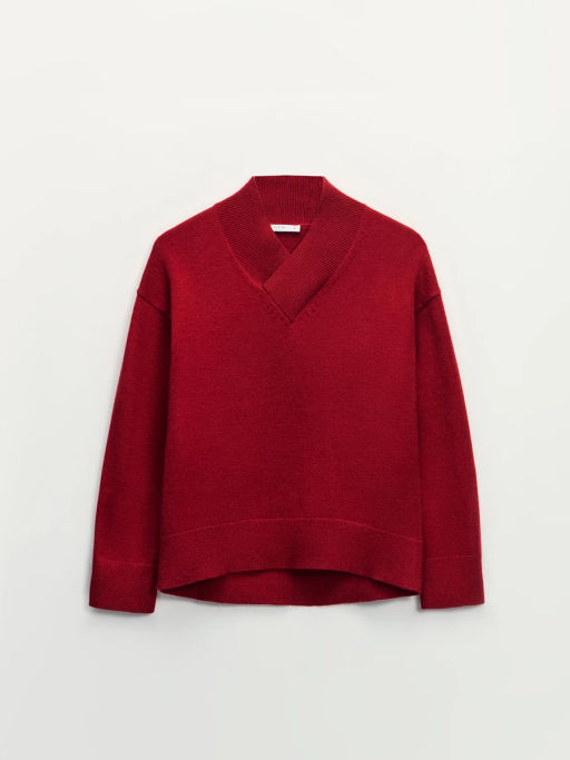 Джемпер оверсайз с V-образной горловиной / Zarina  фото 6