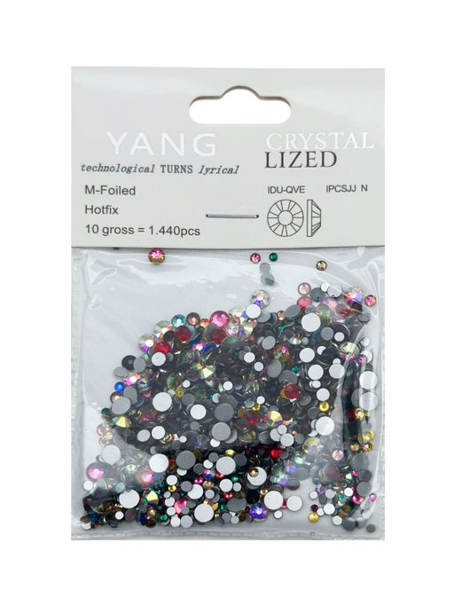 Nail Art Стразы для декора ногтей, микс (6#,8#,10#,12#,16#,20#), разноцветный, 1440 шт./уп.
