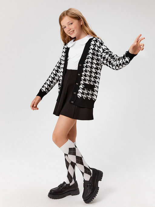 ACOOLA / Жакет детский для девочек Cintia черно-белый  фото 2