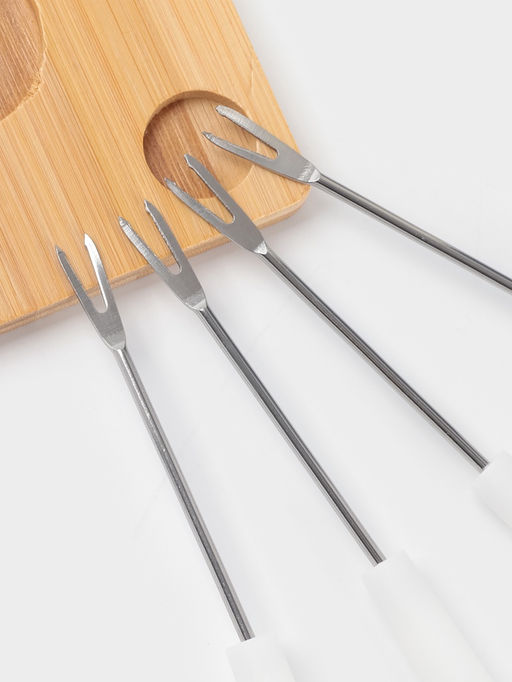 Набор для фондю BellaTenero, 620 мл, 4 шпажки, фарфор, белый  фото 6