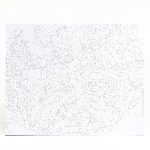 Картина по номерам на новый год на холсте с подрамником «Милые зверята с подарками», 40×50 см