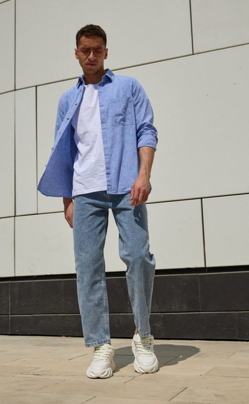 Рубашка д/р лен TF311-0460 jeans