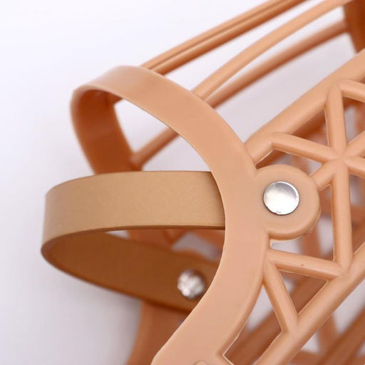 Намордник пластиковый №6 с ошейником из эко кожи ОМ 35 см ДН 12 см ОШ 52-67 см - Пижон фото 6