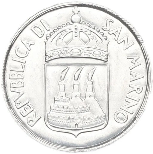 Монета 5 лир 1973 года Сан-Марино