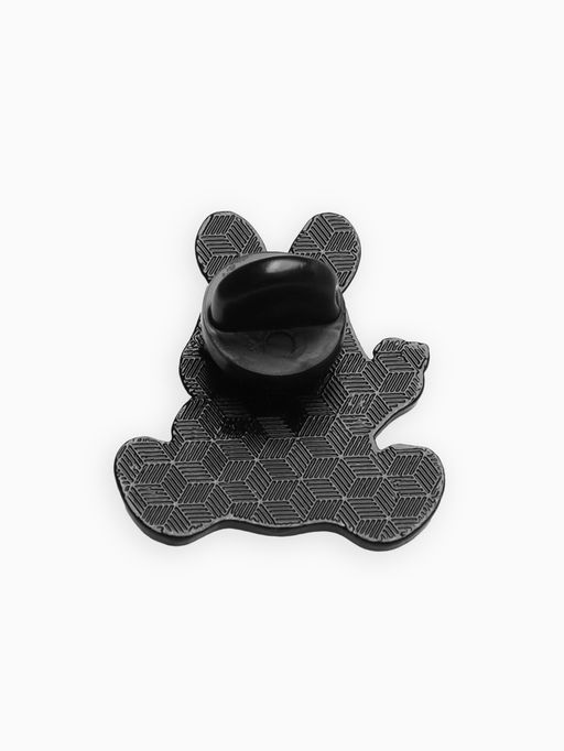 Цена за 2 шт. Значок Зайка с камерой, бело-розовый в чёрном металле