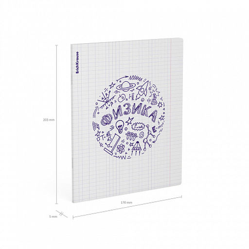 Цена за 5 шт. Тетрадь общая ученическая с пластиковой обложкой на скобе ErichKrause Chaos, Физика, 48 листов, клетка  фото 4