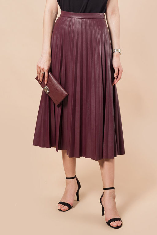 Юбка-гофре из мягкой эко-кожи - Vilatte фото 4