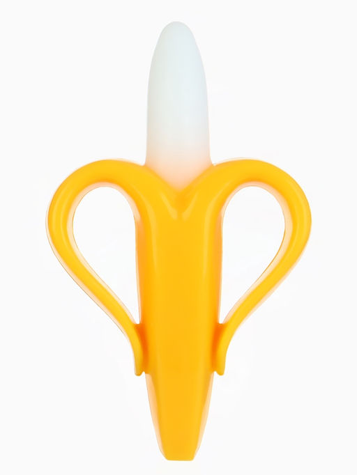 Прорезыватели силиконовые для зубов «Банан и погремушка», набор 2 шт.