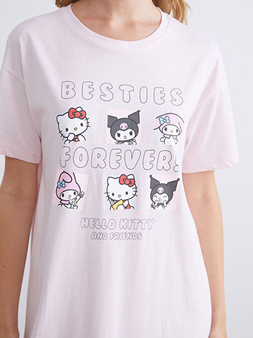 Bisiklet Yaka Bask?l? Kad?n Gecelik