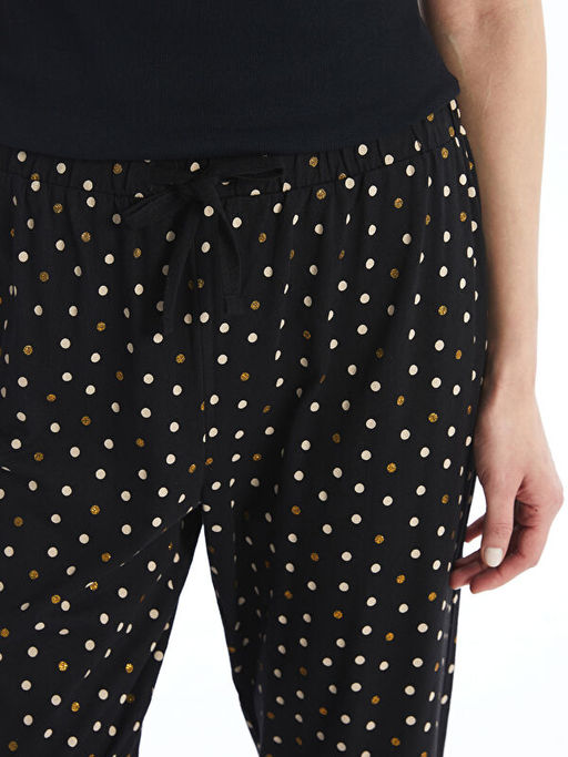 Beli Lastikli Puantiyeli Kad?n Jogger Pijama Alt