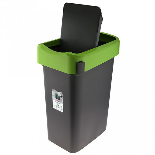 Ведро для мусора с плавающей крышкой пластмассовое SMART BIN 50л, с креплением для мусорных пакетов, зеленый Econova (Россия) - Домашняя мода фото 3