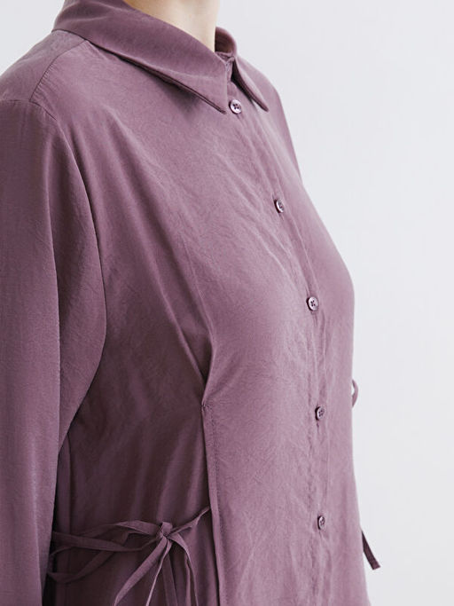 Beli Ba?lamal? Modal Kar???ml? G?mlek Elbise