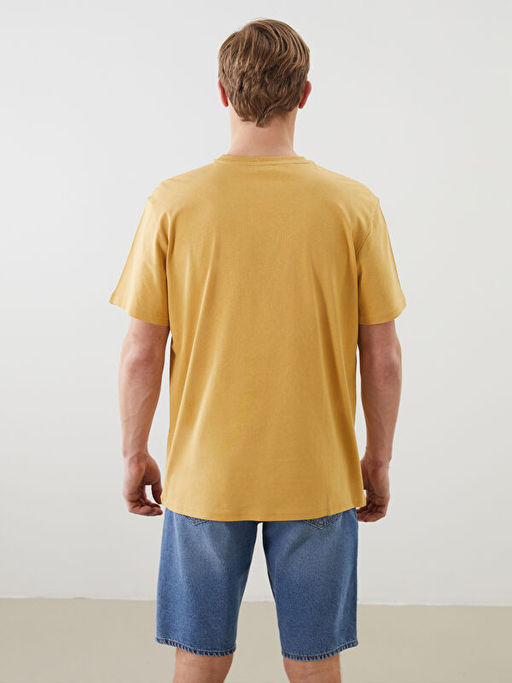 Bisiklet Yaka Bask?l? Erkek Ti??rt