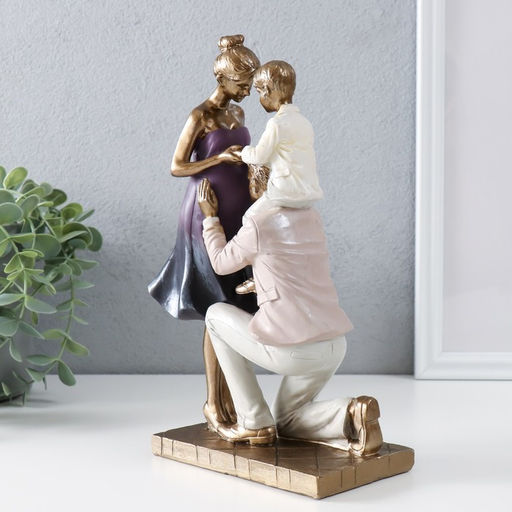 Фигурка полистоун «В нашей семье скоро прибавление», бронза, 16×8×24.5 см