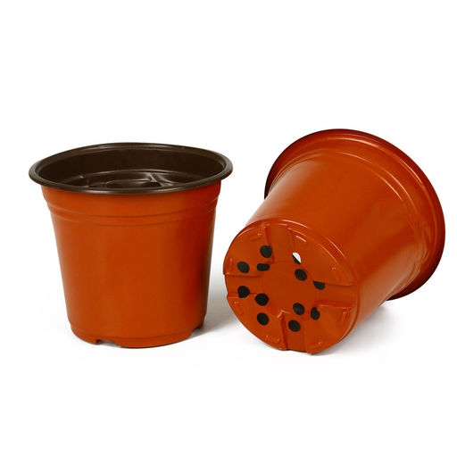 Цена за 5 шт. Горшок для рассады, 2.5 л, d=18 см, h=14.5 см, мягкий пластик, терракот, Greengo