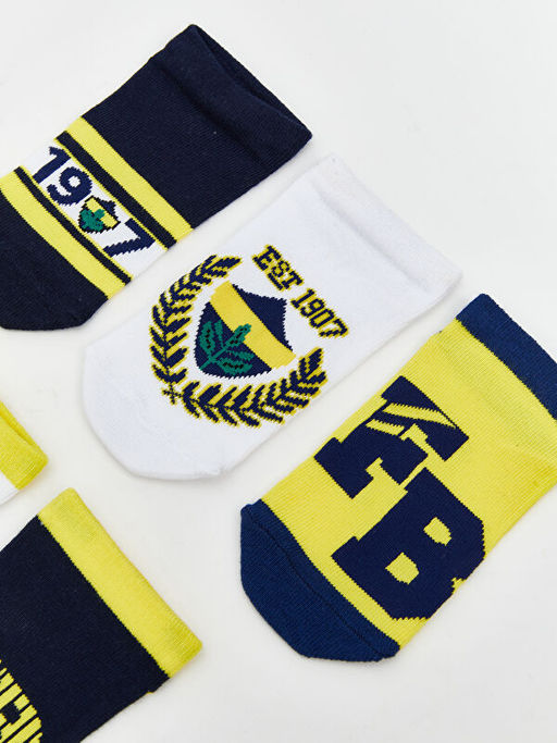 Fenerbah?e Desenli Erkek ?ocuk Patik ?orap 5li