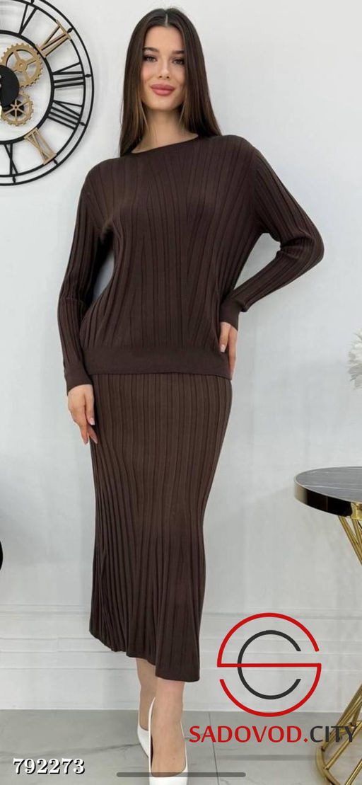 Женский костюм двойка в рубчик - Bruno фото 2