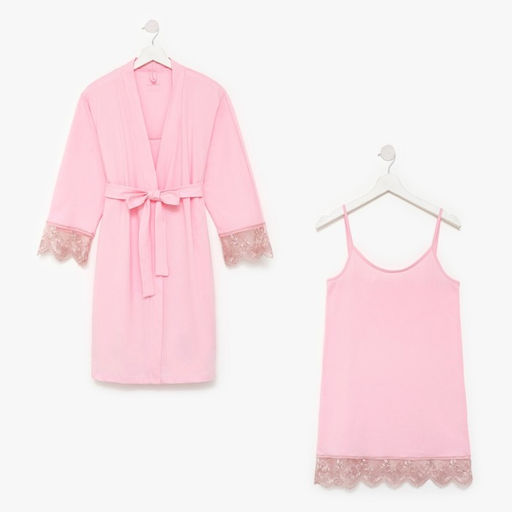 Комплект домашний женский (халат, сорочка) KAFTAN, размер 48-50, розовый